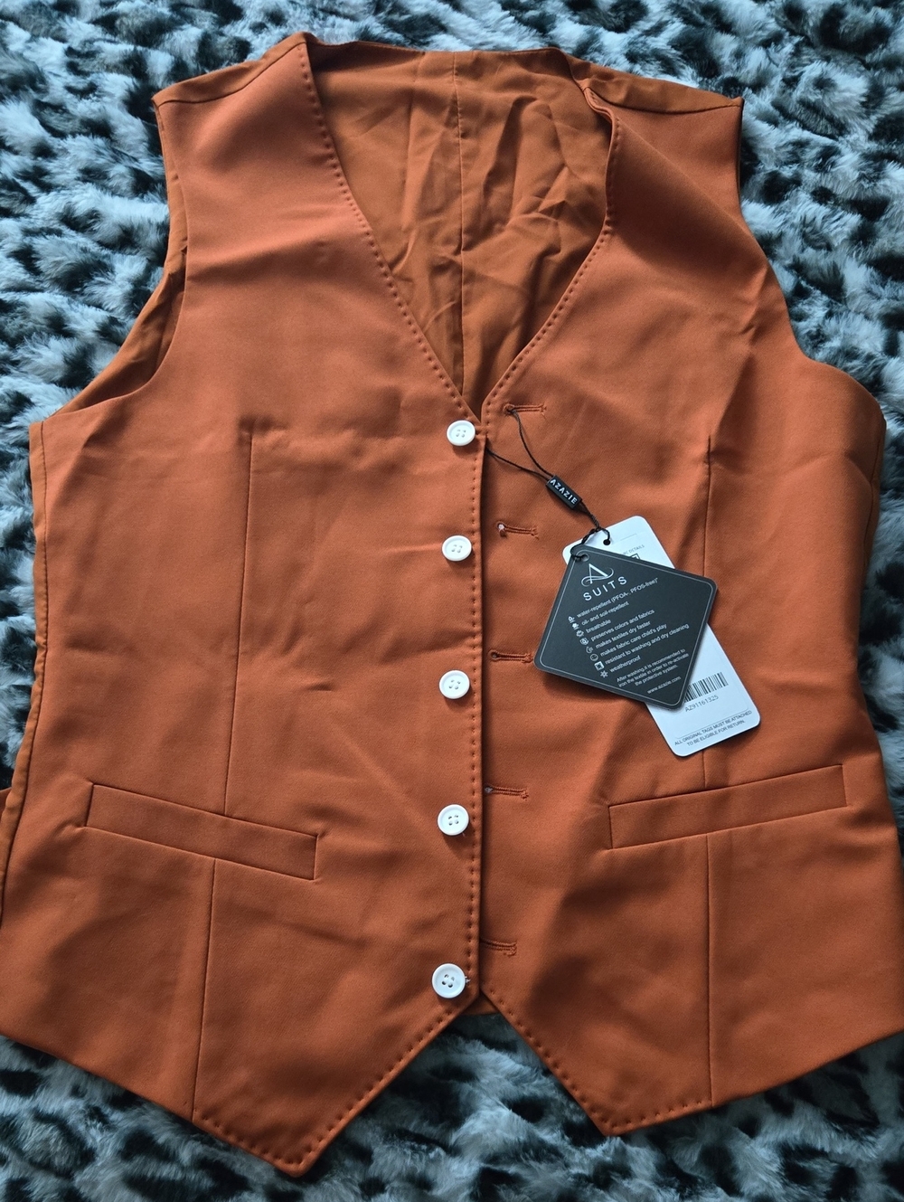 Men’s Rust Orange Button Front Vest
